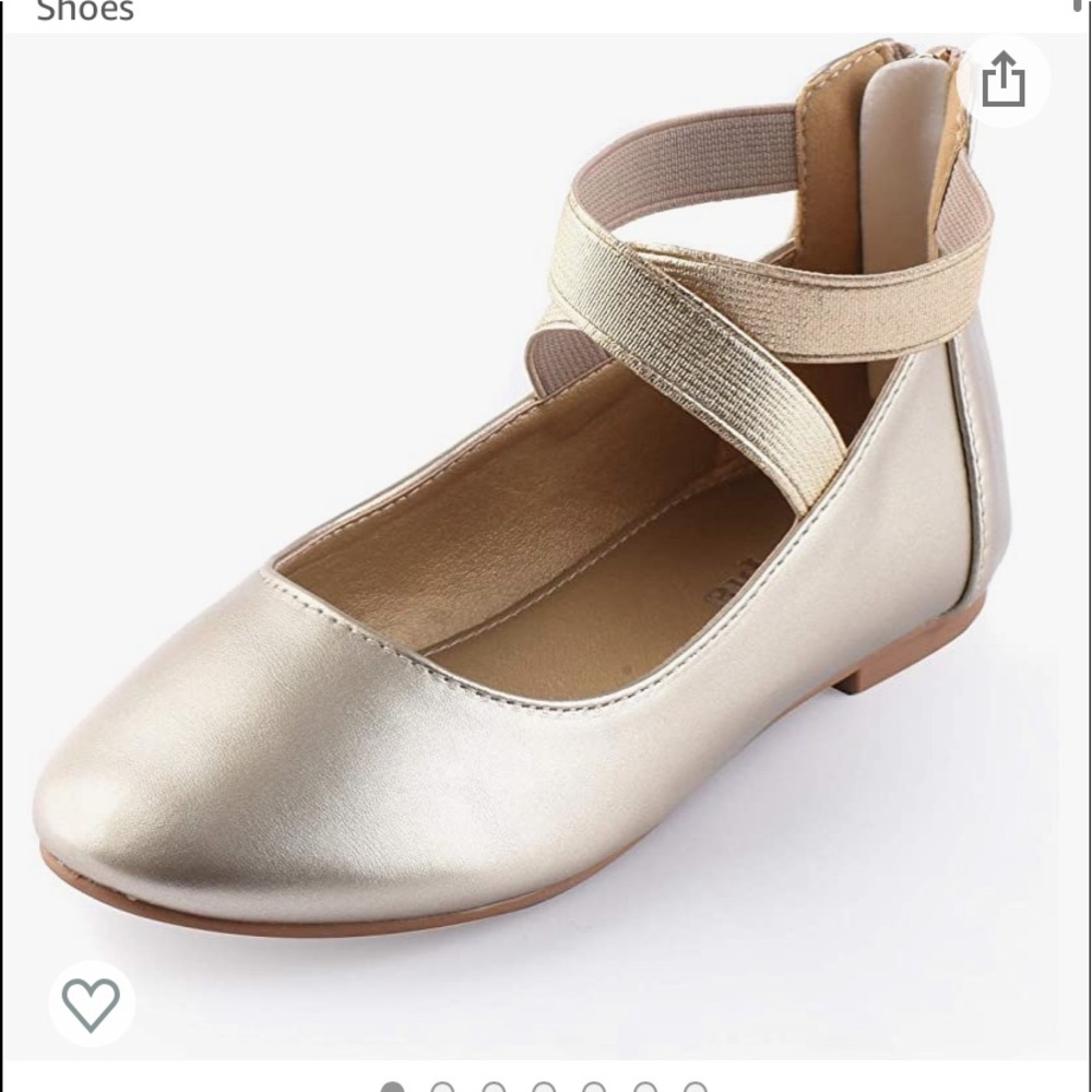 New girls gold ballet flats sz 2